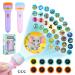 2 PCs flashlight projector for children slide projector flashlights with 80 animal patterns children projector small slide show educational toys dinosaurs sea animals transport tools digits