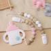 Pacifier Clip for Baby Boys Girls | Neutral Binky Holder 2 Pack (Beige Pink) | Perfect Baby Gift - Buy Online on SooperMarket.com