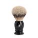 M HLE Classic shaving brush - shaving brush with silvertip badger - medium - handle made of black precious resin - handmade