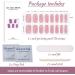 16 PCs Purple Gel Nail Polish Stickers - Full Wraps & Cured Nail Strips for Women | BSG-0314 Hellrosa Glitter - Buy Online on SooperMarket.com