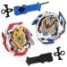 Obest 2 whirlwind gyros with 2 launcher Burst Turbo martial cord Set Bey Kinder Toys Kreisel Bay Battling Tops Spinning Tops for children Halloween/Christmas/New Year Gift (B104/B105)
