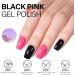 AILLSA Hot Pink Gel Nail Polish Set Black Nude Baby Pink Gel Polish with Base and Top Coat Long Lasting Barbie All Season Color Soak Off U V L ED Manicure Art Salon DIY at Home 7Pcs 8ML Black Pink - Buy Online on SooperMarket.com