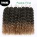 Passion Twist Hair Extensions - 12 Inch Crochet Braids (7 Pack) | T1B-27# | Bohemian Style | International Shipping Available - Buy Online on SooperMarket.com