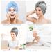 3 Pack Microfiber Hair Towel Wrap - Super Absorbent Fast Drying Caps for Curly, Long & Thick Hair | BEoffer Turbans in Gray, Pink & Blue - Buy Online on SooperMarket.com