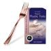 Stock Your Home 125 Disposable Heavy Duty Plastic Forks, Fancy Plastic Silverware Looks Like Real Cutlery - Utensils Perfect for Catering Events, Restaurants, Parties and Weddings (Rose Gold) Forks Rose Gold