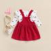 MoccyBabeLee Newborn Baby Girl Clothes Set | Long Sleeve Flower Bodysuit Romper + Corduroy Overall Dress | Infant Outfits 3-6 Months - Buy Online on SooperMarket.com