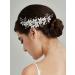 SWEETV Bridal Hair Accessories Rhinestone Bride Wedding Hair Comb Pearl Bridal Hair Piece Brides Crystal Hair clip Hamdmade Side Combs for Women and Girls Silver