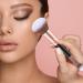 Foundation Brush Double Head Makeup Brush | Multi-purpose Makeup Brush For Foundation Powder Liquid Concealer Cream Blush Black Handle Rose Gold Tube - Buy Online on SooperMarket.com