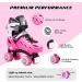 METROLLER Roller Skates for Teens - Adjustable 4 Sizes with Light up Wheels - Rose Medium-Big Kid (1-4 US) - Buy Online on SooperMarket.com