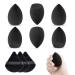 Make Up Sponge Set with Powder Puff Triangle 6 Pieces Makeup Sponges Beauty Sponge Black for Blending Liquid Foundation Powder Reusable Soft Powder Puff