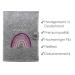 Cozy Raccoon Mutterpass Cover - Pink Felt Rainbow Design | Made in Germany | Perfect Gift for Expecting Mothers with Pockets for Insurance Card & Ultrasound Images - Buy Online on SooperMarket.com