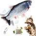 Floppy Fish Cat Toy - Cat Toys for Indoor Cats 11" Interactive Catnip Toys for Cats Realistic Plush Simulation Moving Fish Cat Toy Washable Perfect for Cats Kittens to Bite Chew and Kick A- Grass carp