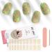 Kalolary 20PCS Luminous Glitter Cured Gel Nail Polish Strips Glow in the Dark Adhesive Full Wrap Gel Nail Art Sticker Waterproof Gel Nail Wrap Stickers with Nail File and Stick (Cream White)
