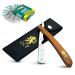The Cambridge Cutthroat Straight Edge Razor Kit with 10 Blades Missanda Hardwood & Stainless Steel Professional Barber Cut Throat Razor, Premium Mens Single Blade Razor Shaver, Moustache & Beard Shaper Trimmer, Leather Travel Pouch Included