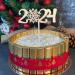 2024 Wooden Cake Topper | New Year's Eve Cake Decoration | Perfect for Celebrations - Buy Online on SooperMarket.com