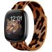 Youther Stainless band Compatible with Fitbit Versa 3/Fitbit Sense Women Men, Stainless Steel Mesh Loop Replacement Bracelet Magnet Wristband Strap for Fitbit Versa 3/Sense Smartwatch Leopard grain-1