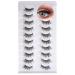 Wansiven Half False Eyelashes Natural 3D Eye Half Eyelashes Multi-layers Wispy Fluffy Curly False Lashes 10 Pairs J33
