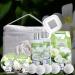 Fathers Day Bath and Body Gift Basket - White Jasmine Scented Home Spa Set for Women & Men | 14 Piece Set with Bath Bombs, Body Lotion, Rose Soaps, and Cosmetics Bag - Buy Online on SooperMarket.com