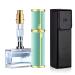 D-LOTUS Travel Perfume Bottle Refillable Genuine Leather Perfume Atomizer Leakproof Mini Pocket Size Travel Cologne Sprayer for Cruise Car Trip Purse Gift 5ml (Blue - L)