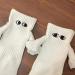 3D Doll Couple Socks - Funny Magnetic Suction Novelty Socks for Couples - Black & White - 1 Pair - Buy Online on SooperMarket.com