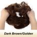 JJstar 2PCS Messy Bun Curly Fake Hair Buns Donut Tousled Updo High Heat Synthetic Fiber Scrunchies (Dark Brown/Golden) - Women/Girls Ponytail Extension - Buy Online on SooperMarket.com