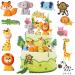 16 pieces Tortendendeko 2nd birthday Safari Zoo Jungle Tortendeko Forest Animals Happy Birthday Kuchendeko Waldtiere Figures Cake Topper 2nd birthday cakes decoration for 2 years young girls 2 years of jungle