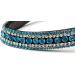 Equipride Turquoise Black Leather Cob Horse Browband with Rhinestones - Stylish Bow Shape | Shop Internationally - Buy Online on SooperMarket.com