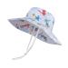 LANGZHEN Beach Sun Protection Hat for Baby Girls Adjustable Toddler Kids Hat Wide Brim Summer Play Hat with Chin Strap Octopus 1-2 Years