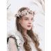 Hjhiwe Adjustable White Rose Bridal Crown - Boho Floral Headdress for Weddings & Photography - Rustic Beige Headband for Brides & Girls - Buy Online on SooperMarket.com