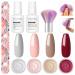 COSCELIA Nail Dipping Powder Set 4pcs Dipping Powder Nail Powder 2 in 1 Top & Base Coat Dipping Powder Activator 7942