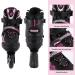 Rollingsurfer Adjustable Inline Skates - Full Light Up Wheels - Beginner Roller Blades for Kids & Adults - Pink - Large Size (5-9) - Buy Online on SooperMarket.com