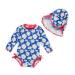 BONVERANO Baby Girls Swimsuit Toddler Bathing Suit Long-Sleeve Zipper One Piece Swimwear with UPF 50+ Sun Protection 2-3 Years Daisy 2