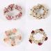 DORIS&JACKY Crystal Hair Tie Fancy Elastic Hair Bead Ponytail Holder Handmade Rhinstone Hair Accessories For Women And Girls (3-flower with pearl 4 pcs)
