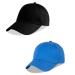 LANGZHEN 100% Cotton Outdoor Children's Kids Plain Baseball Cap Hat Adjustable Sun Hat for Girls Boys 2-4 Years Black+blue