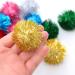Voviggol 20-Pack Sparkle Cat Balls - Large Glittering Pom Pom Toys for Indoor Kittens - Fuzzy Colorful Balls - Buy Online on SooperMarket.com