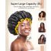 Mikimini Extra Large Black Shower Hoods (2-Pack) for Men & Women - Waterproof Thick Braids Reusable XL Bathroom Hair Protection with Bright Yellow Edge - Buy Online on SooperMarket.com