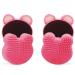 (2 Pack) Silicone Makeup Brush Cleaner Sponge with Removal Color Cleaner Sponge Portable Cosmetic Brush Cleaning Tool for Quick Color Change Dry Cleaning Sponge