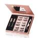 Magnetic Eyelashes with Eyeliner Kit, 6 Pairs 3D Natural Look Reusable False Magnetic Eyelashes, 2 Tubes Long Lasting Magnetic Eyeliner 10mL, Mirror Box with Professional Tweezers - No Glue Needed 2 Count (Pack of 1)