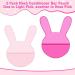 2 Pcs Rabbit Shaped Shampoo Conditioner Bar Pouch Set for Travel | Light Pink & Rose Pink | Exfoliating Loofah Bubble Foam Net - Buy Online on SooperMarket.com