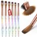 Saviland Kolinsky Acrylic Nail Brush Set - 6 PCS Acrylic Nail Brush for Acrylic Powder Professional Crystal Nail Brushes for Acrylic Application Nail Extension & Carving Nail Salon Home DIY Size 4/6/8/10/12/14 A-Crystal Ac…
