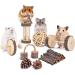ERKOON Small Animal Chew Toys - Natural Wooden Accessories for Hamsters, Guinea Pigs, Gerbils, Rats, Chinchillas - Boredom Breaker, Teeth Molar Exercise - Play Bridge, Roller, Dumbbells - Buy Online on SooperMarket.com