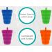 Arrow Sip-A-Cup with Built-In Straw for Kids - Purple Blue Green Orange (4 Pack) - Buy Online on SooperMarket.com
