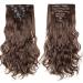 24 Curly Clip-In Hair Extensions - Light Brown Synthetic Hairpiece #24 Inch Curly - Buy Online on SooperMarket.com
