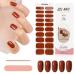 Kalolary 20PCS Nail Gel Polish Strips Dark Red Full Wraps Nail Polish Stickers Cured Gel Nail Strips Self-Adhesive Gel Nail Wrap Stickers Decals with Nail File and Stick(UV/LED Lamp Required)