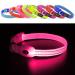 Recharging LED gone neck band YFBRITE LED cat neck band comfortably glowing puppy neck straps adjustable reflective puppy gesturing collar for safety (pink XS) XS Rosa