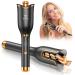 GHKJOK Automatic Curling Iron for Women Long Hair Auto Hair Curler Rotating 1 Ceramic Barrel Automatic Rotate Curling Wand Spin Curling Iron 4 Temps & 3 Timers Fast Heating Easy for Use B-black