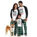 IFFEI Christmas Pyjamas Matching Family Pajamas Sets Xmas Pjs Letter Print Tops and Plaid Pants Sleepwear Nightwear for Women Men Kids Baby Pet Kids 6-7 Years Green/Letter