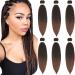 Xusuperb Short Pre Stretched Braiding Hair 20 inch Ombre Easy Braids Extensions Black Brown Kan Calon Art Hair for Inclined 6 Packs Soft Knotless Yaki-Textur braids Hair extensions (T1B/30#) 50.8 cm (6-pack) T1b/30#