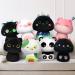 Mewaii 8'' Soft mint cat Mushroom Stuffed Animal Plush Pillow Squishy Toy - Black Black mint 8 Inch