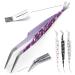 Helperfect Premium 2in1 stainless steel tick pliers for dogs and cats - gentle & effective tick remover - consisting of tick tweezers and tick hooks - perfect for all pet owners violet